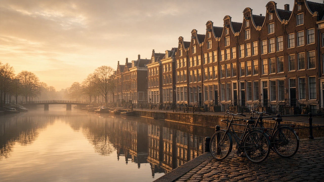 Amsterdamse gracht met historische gevels